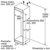 Vgradni hladilnik z zamrzovalnikom Bosch KIF86PFE0